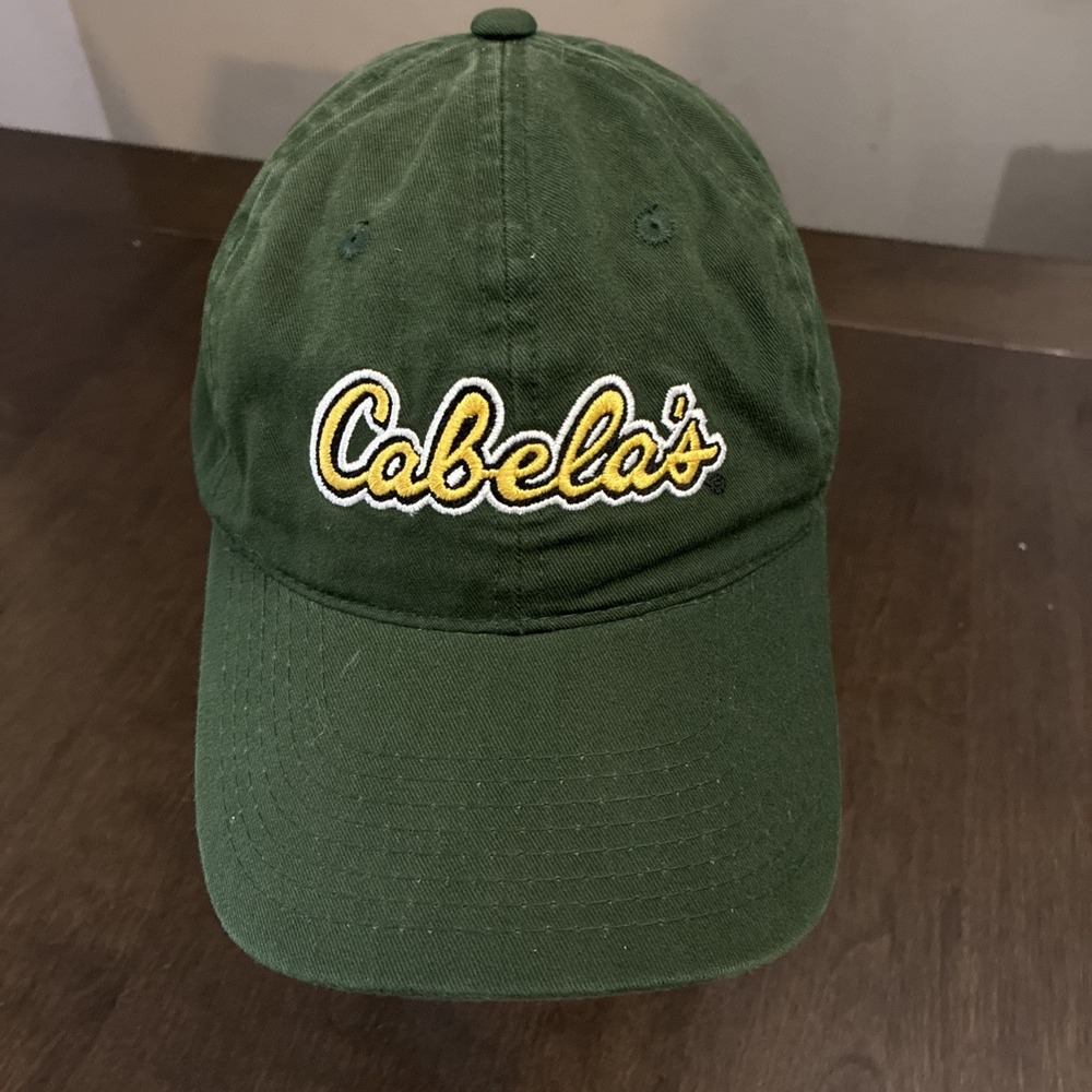 Cabela's Outdoor Sports Fishing Hunting Ball Cap Adjustable Buckle Strap Green